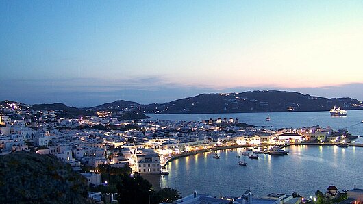 Mykonos bei Nacht